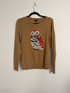 Talbots Camel Owl Knit Sweater - NWT